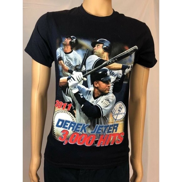 Hanes Men’s Shirt Classic Baseball Blue Crew Neck Short Sleeve Cotton S - Picture 9 of 10